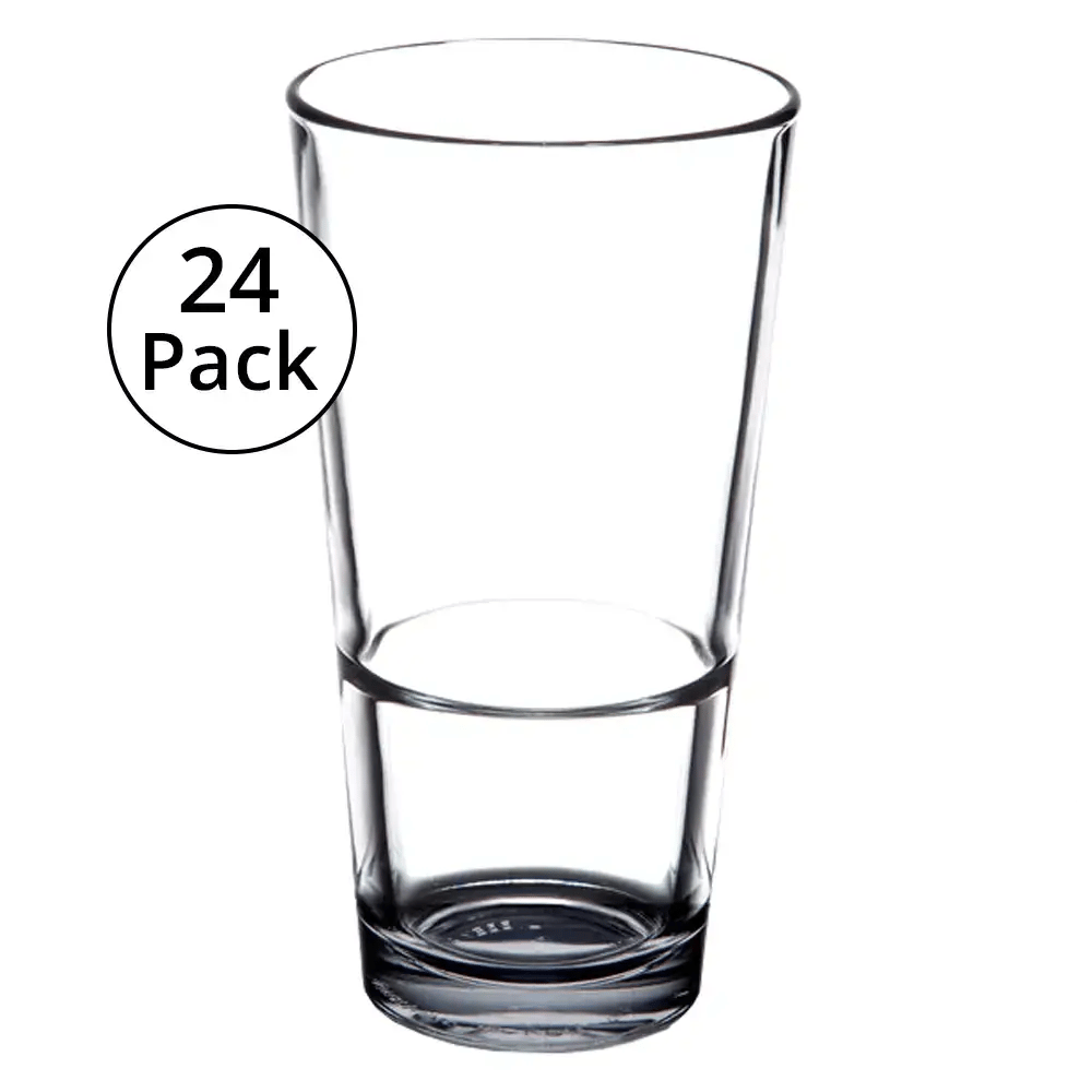 Libbey Rim-Tempered Stackable Mixing Glasses, 24-Pack