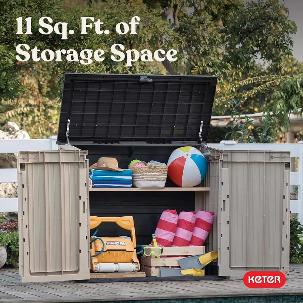 Keter Store-It-Out MIDI Outdoor Resin Storage Shed, Beige