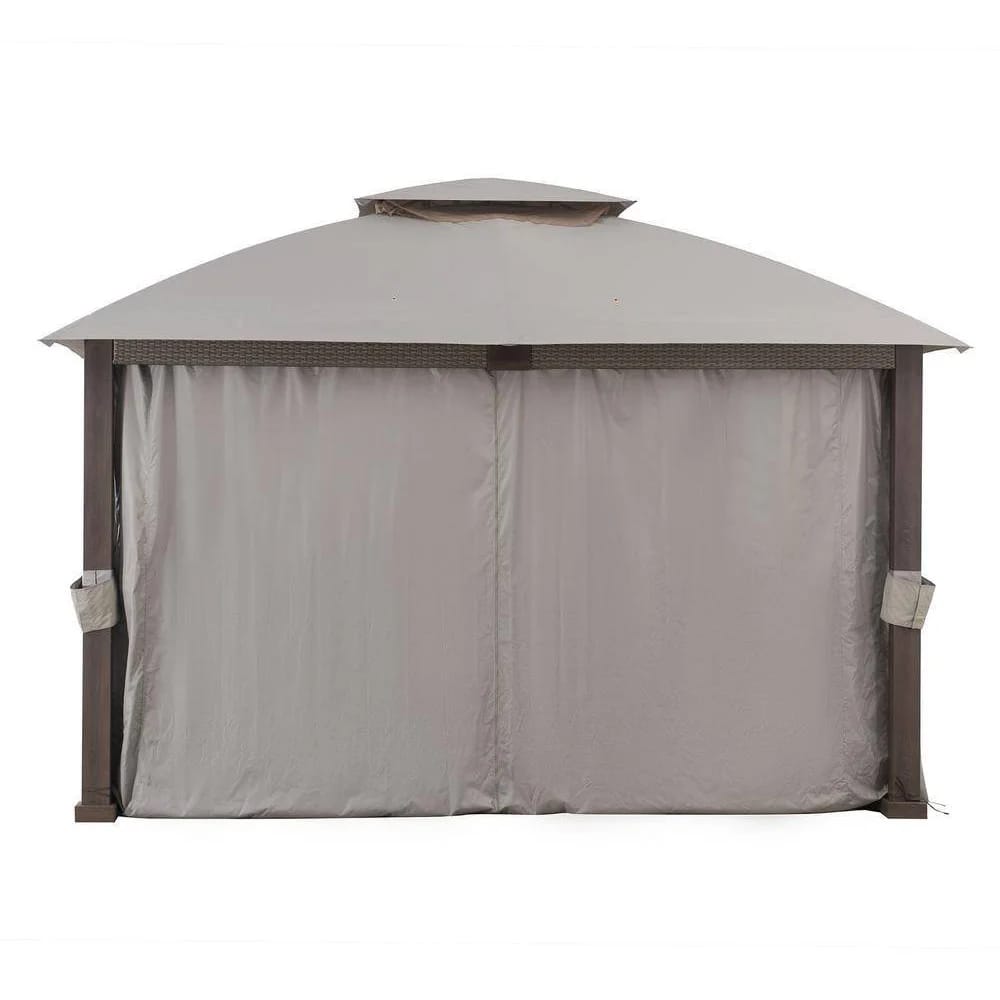 Sunjoy Fiona 2-Tier Gazebo, 11' x 13', Light Gray