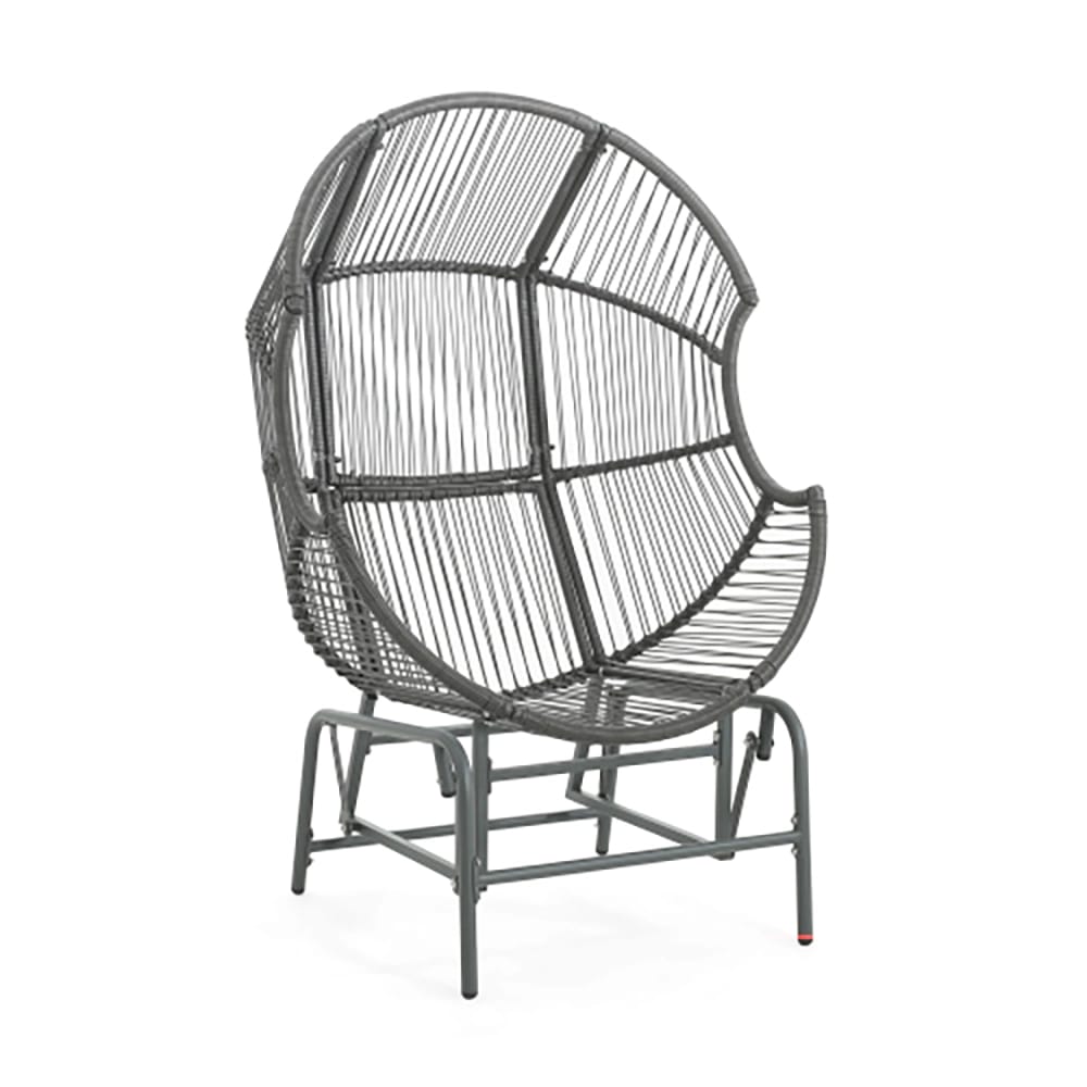 Palos Outdoor Wicker Glider Chair with Cushion, Dark Gray
