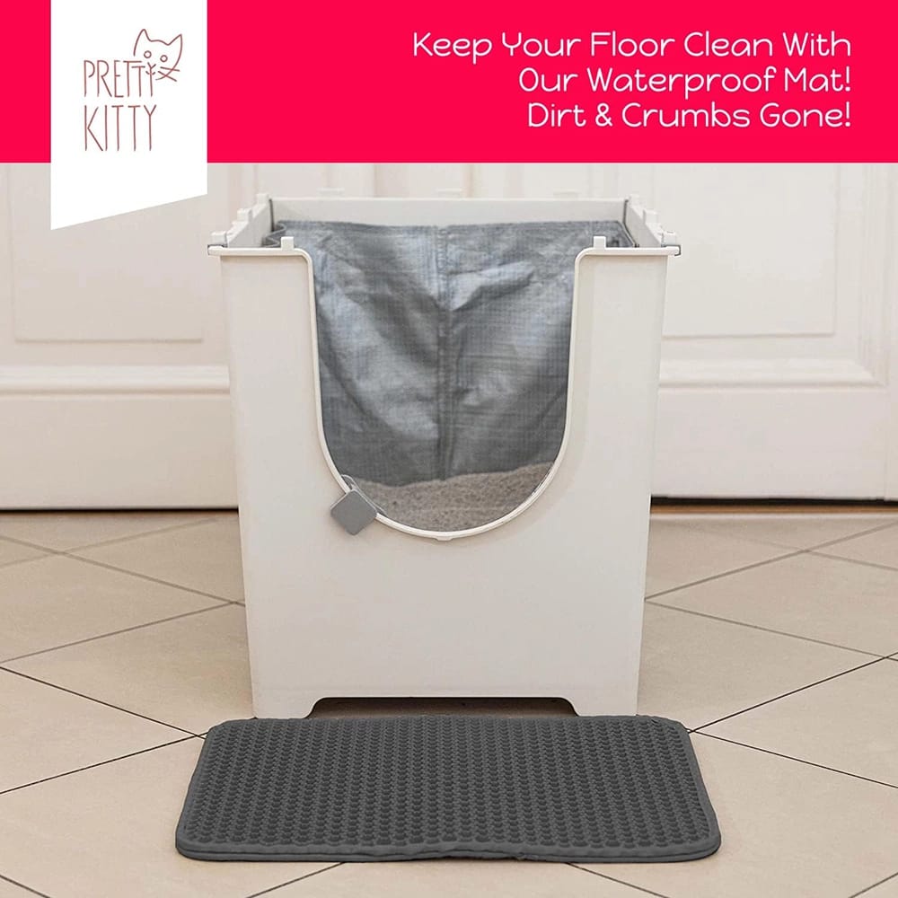 Pretty Kitty 12" x 16" Cat Litter Mat, Black
