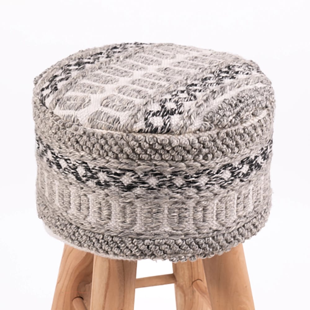 Albany Living 29" Upholstered Stool, Gray/White