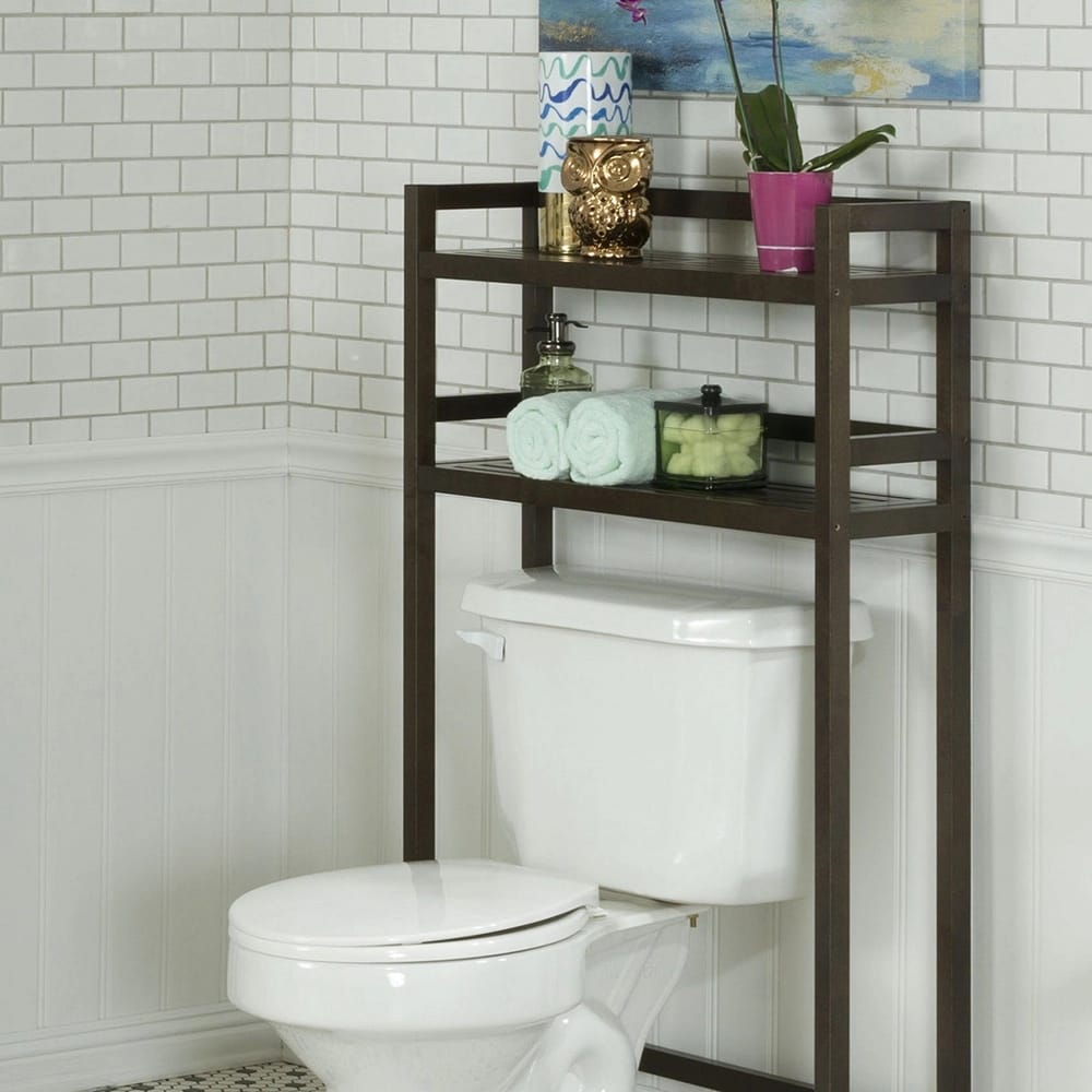 Contemporary Home Living 48" 2-Tier Bathroom Space Saver Shelf, Espresso