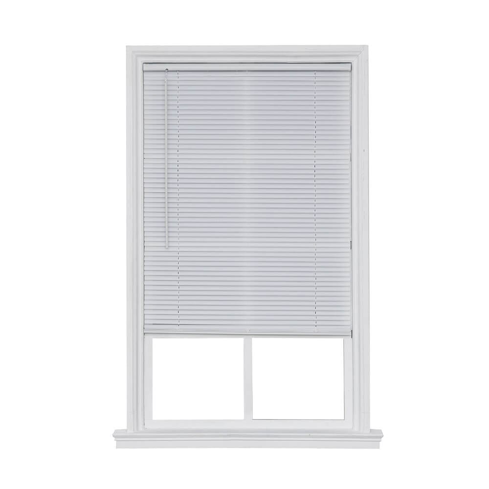 Home Basics Cordless Light Filtering Vinyl Mini Blinds, White, 23" x 64"