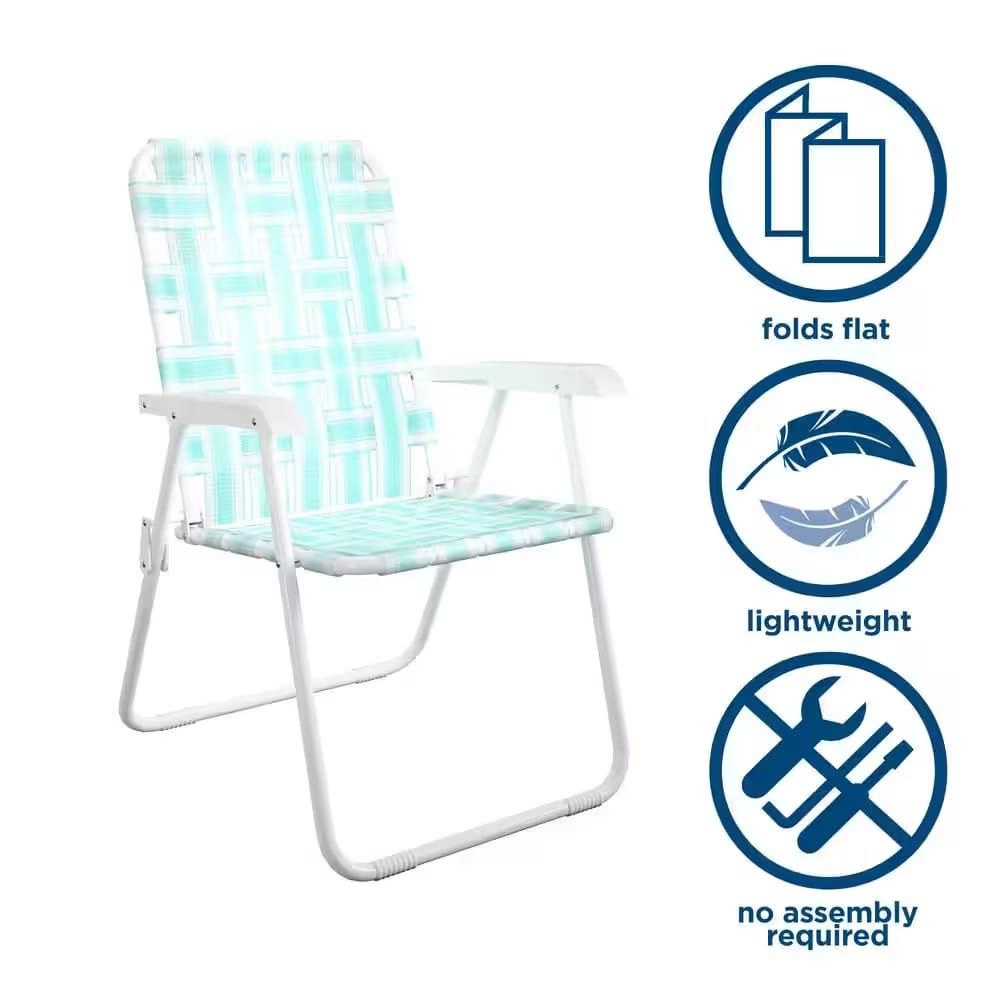 Novogratz Steel Folding Chairs, Aqua, 2 Pack