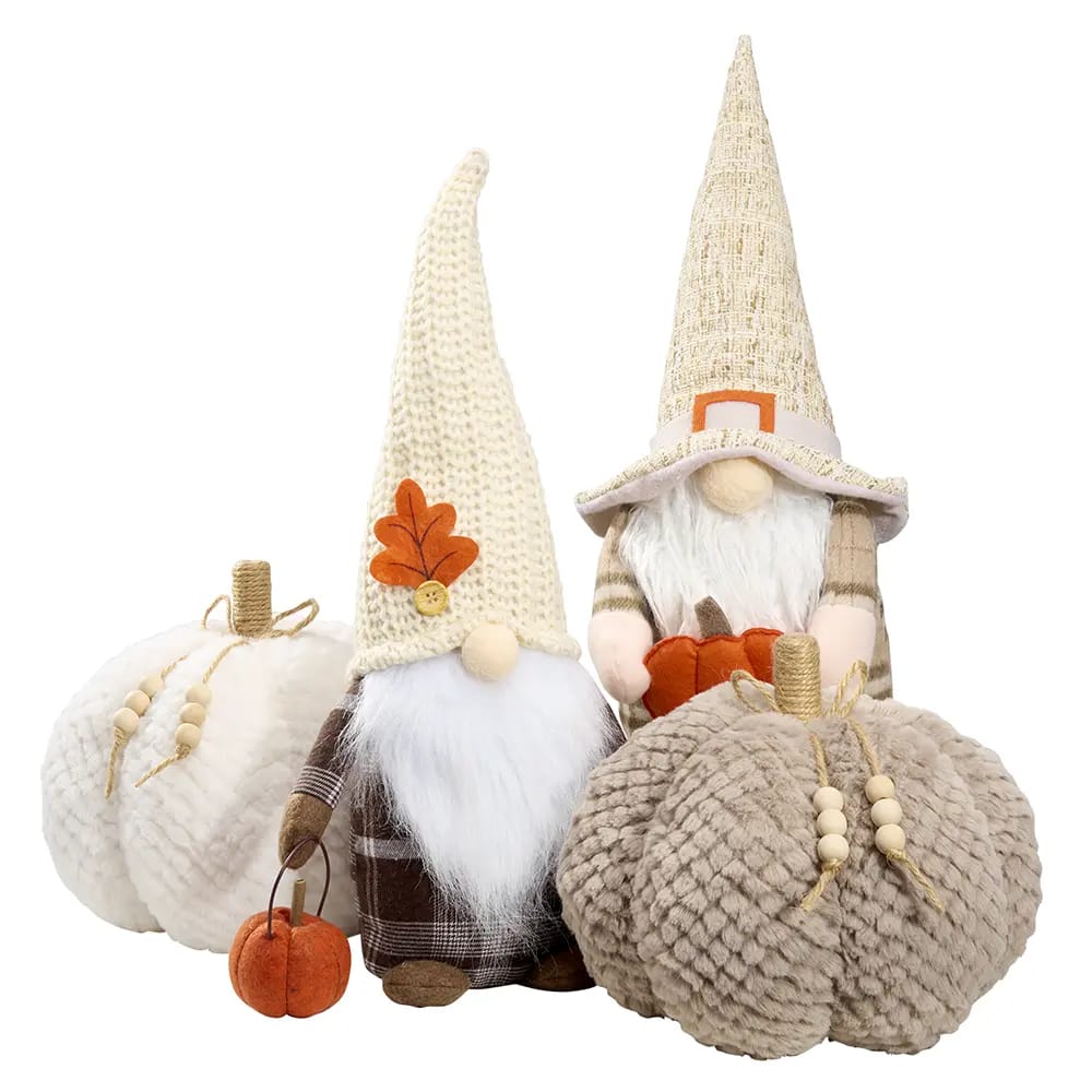Plush Pumpkin with Beads, 8"