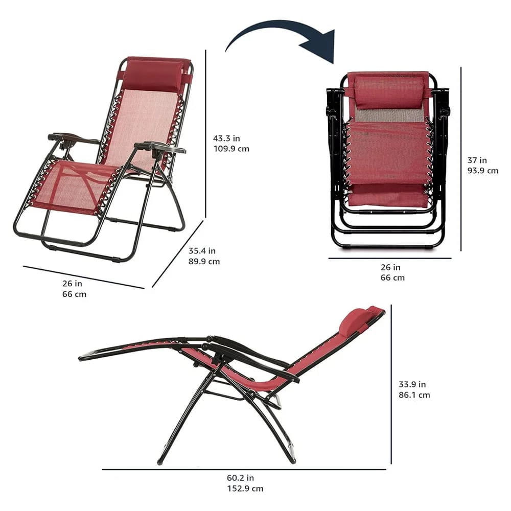 Zero Gravity Chairs with Side Table, 3 Piece