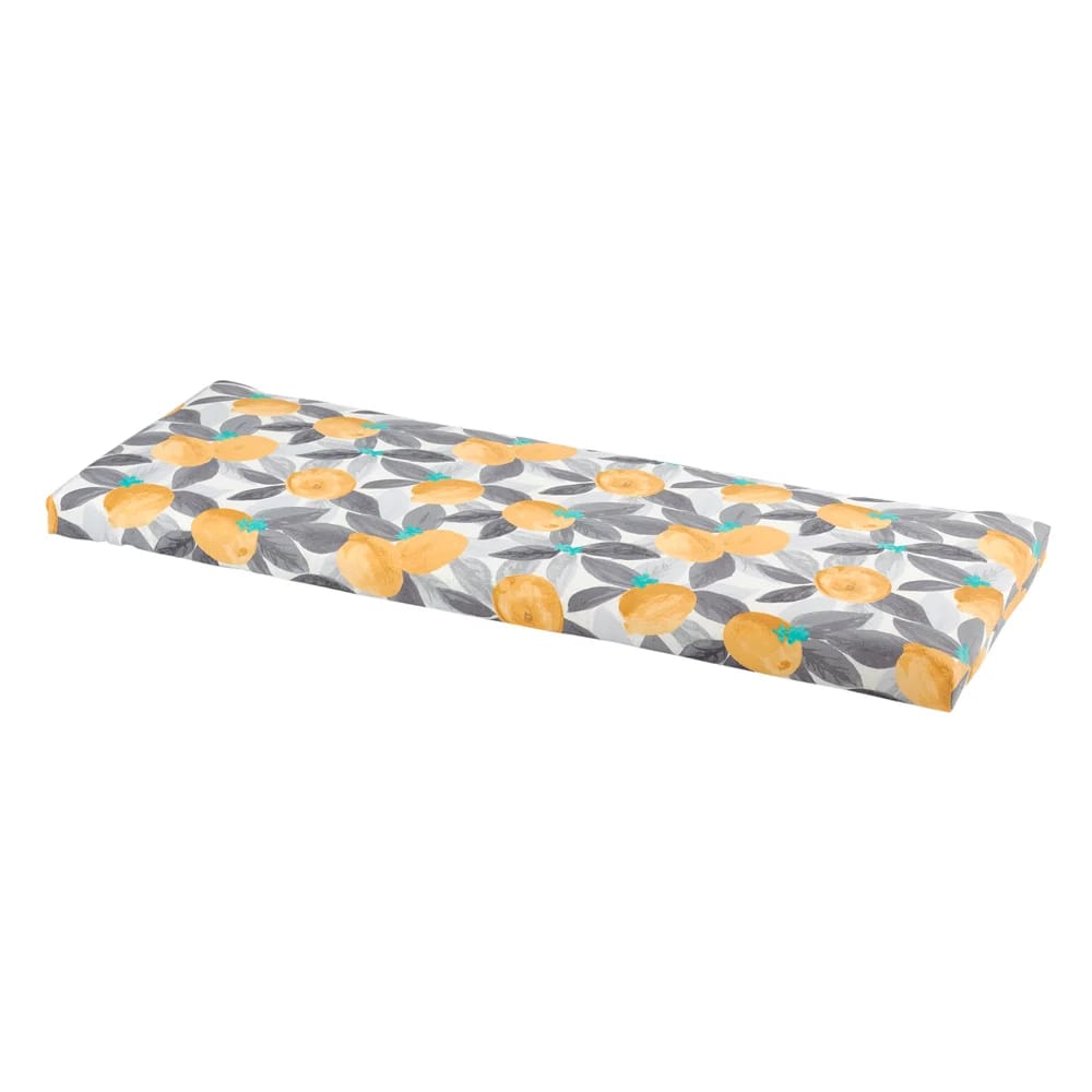 Outdoor Bench Cushion, Gray Lemons