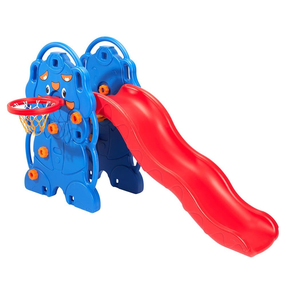 Prextex Kids' Elephant Play Slide with Basketball Hoop