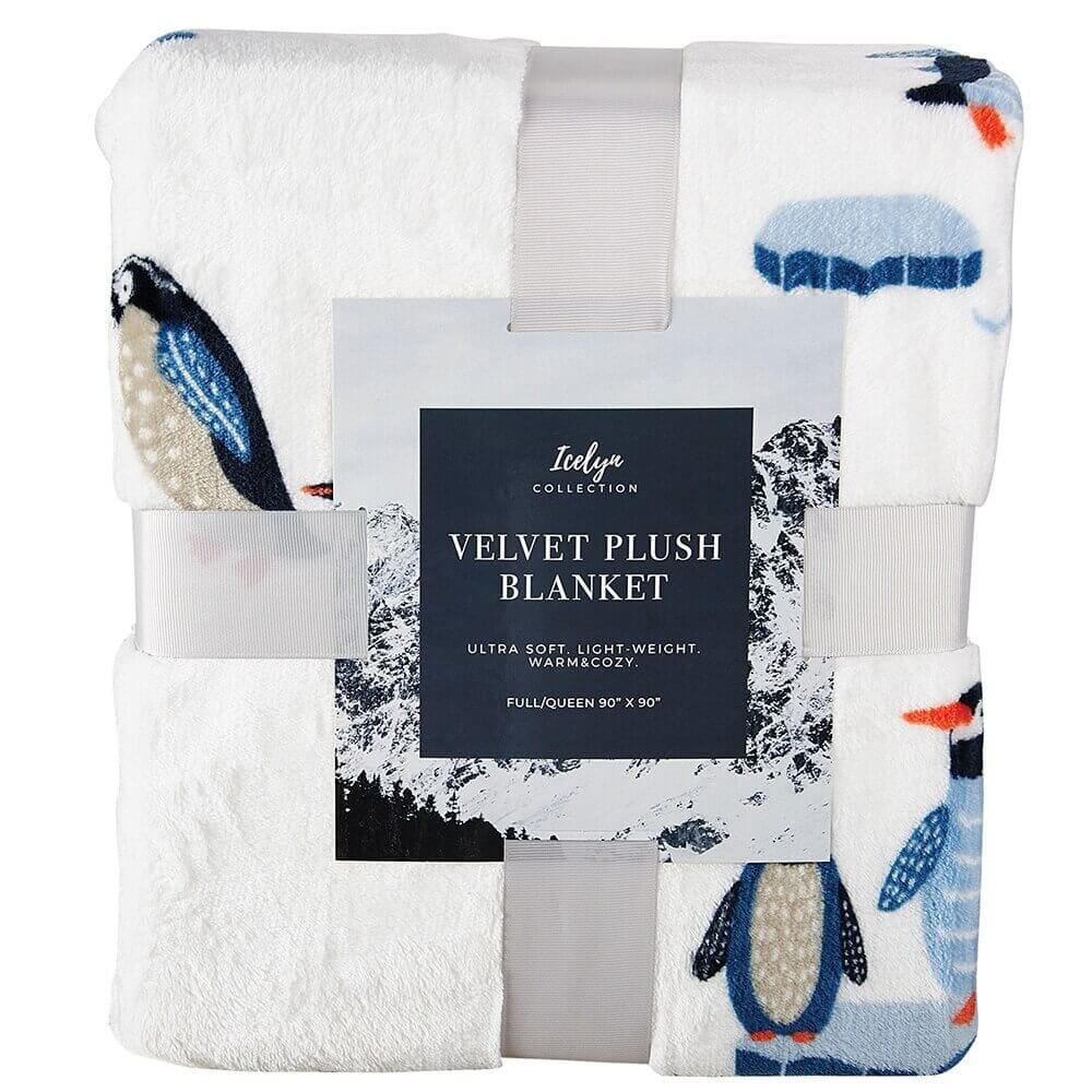 Winter Themed Queen Velvet Plush Blanket