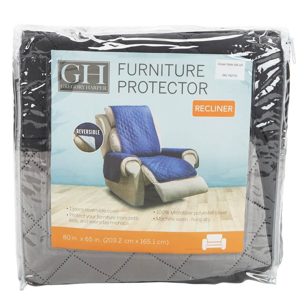 Gregory Harper Reversible Solid Color Recliner Protector, 80" x 65"