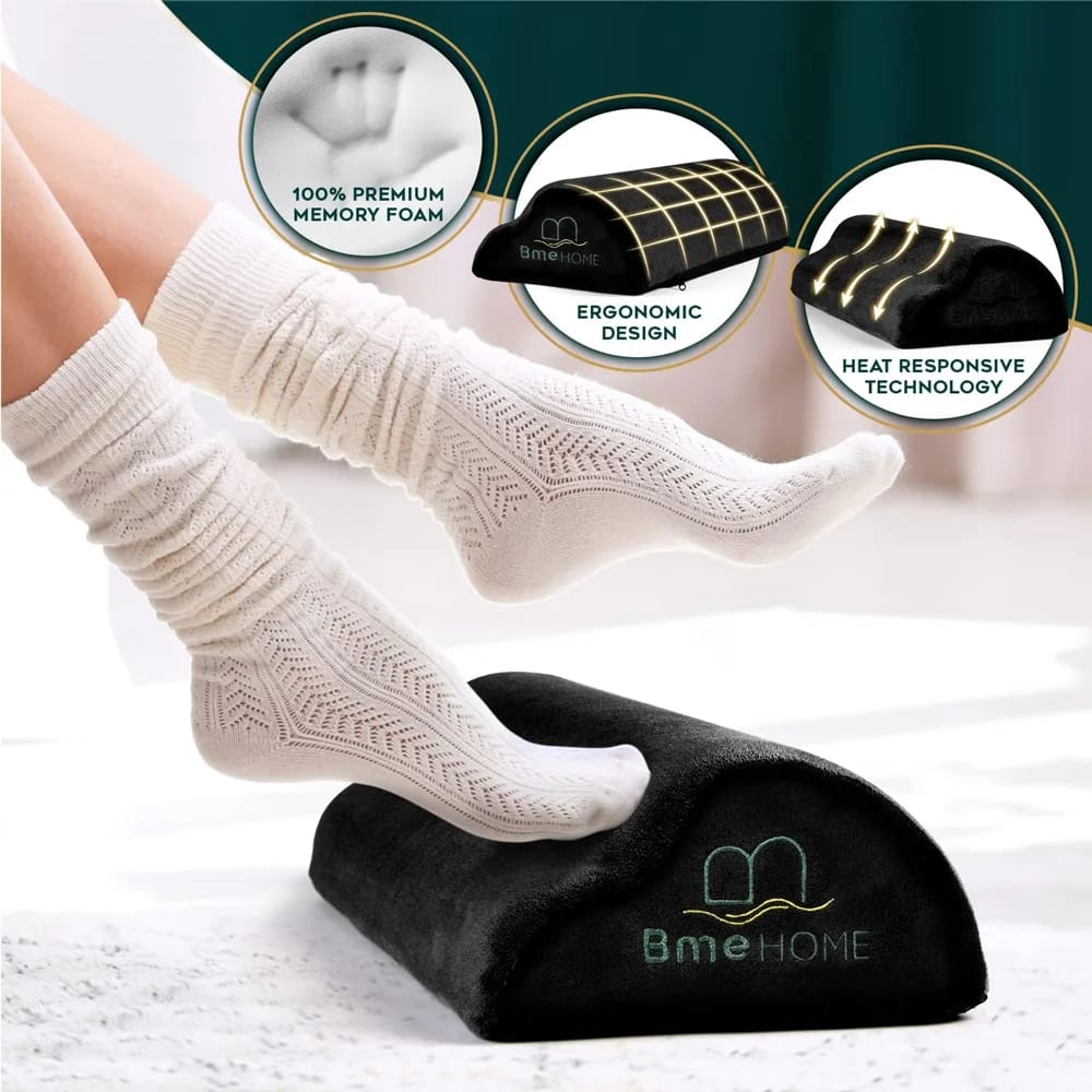 Bme Foam Under Desk Footrest, Black