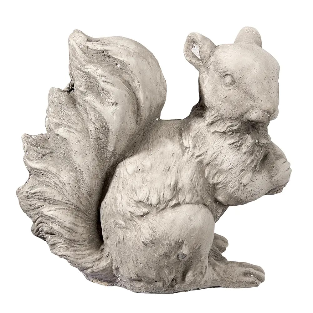Squirrel Cement Statue, Gray