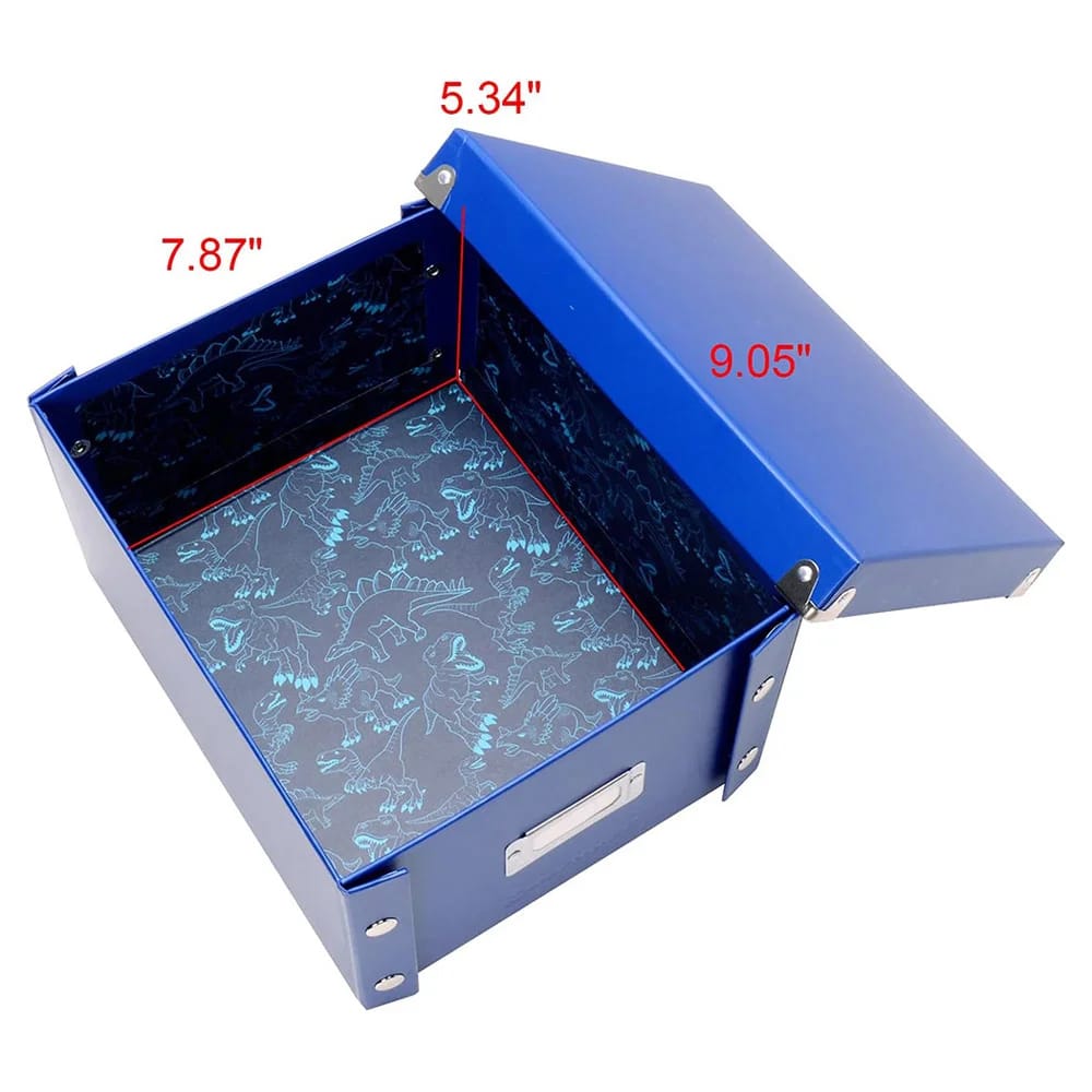 Snap-N-Store Small Collapsible Storage Box, Blue/Dinosaurs, 2 Pack