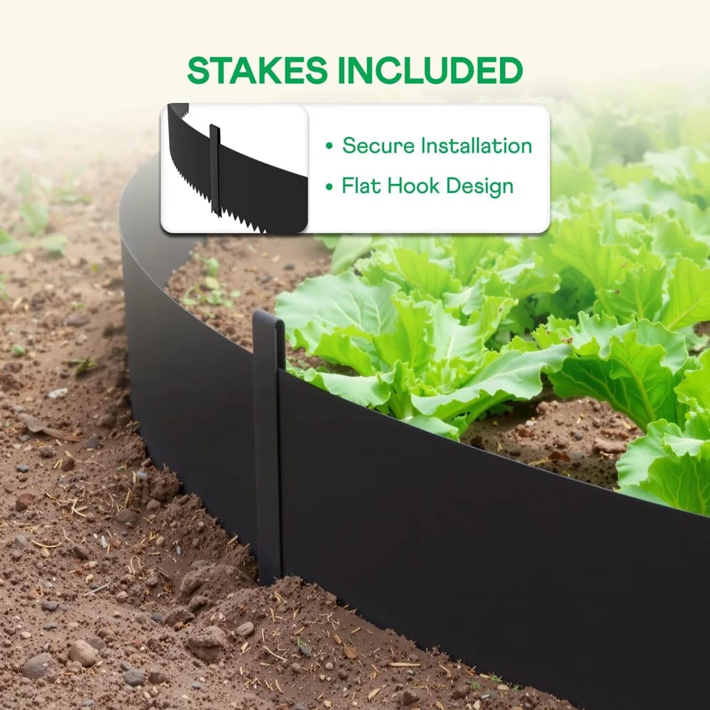 Idzo Black Metal Weather Resistant Landscape Edging, 6-Piece, 40" x 6"