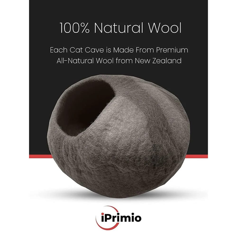 iPrimio Natural Wool Cat Cave, Brown