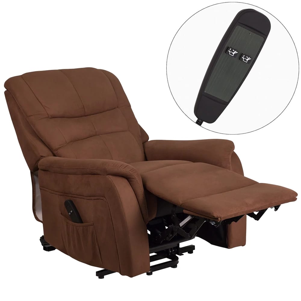 Remote Powered Microfiber Lift Recliner, Brown