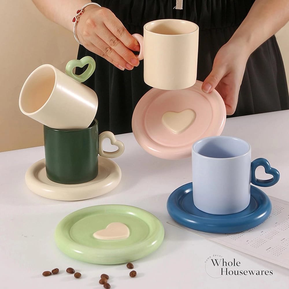 Whole Housewares Ceramic Coffee Mugs, Set of 4