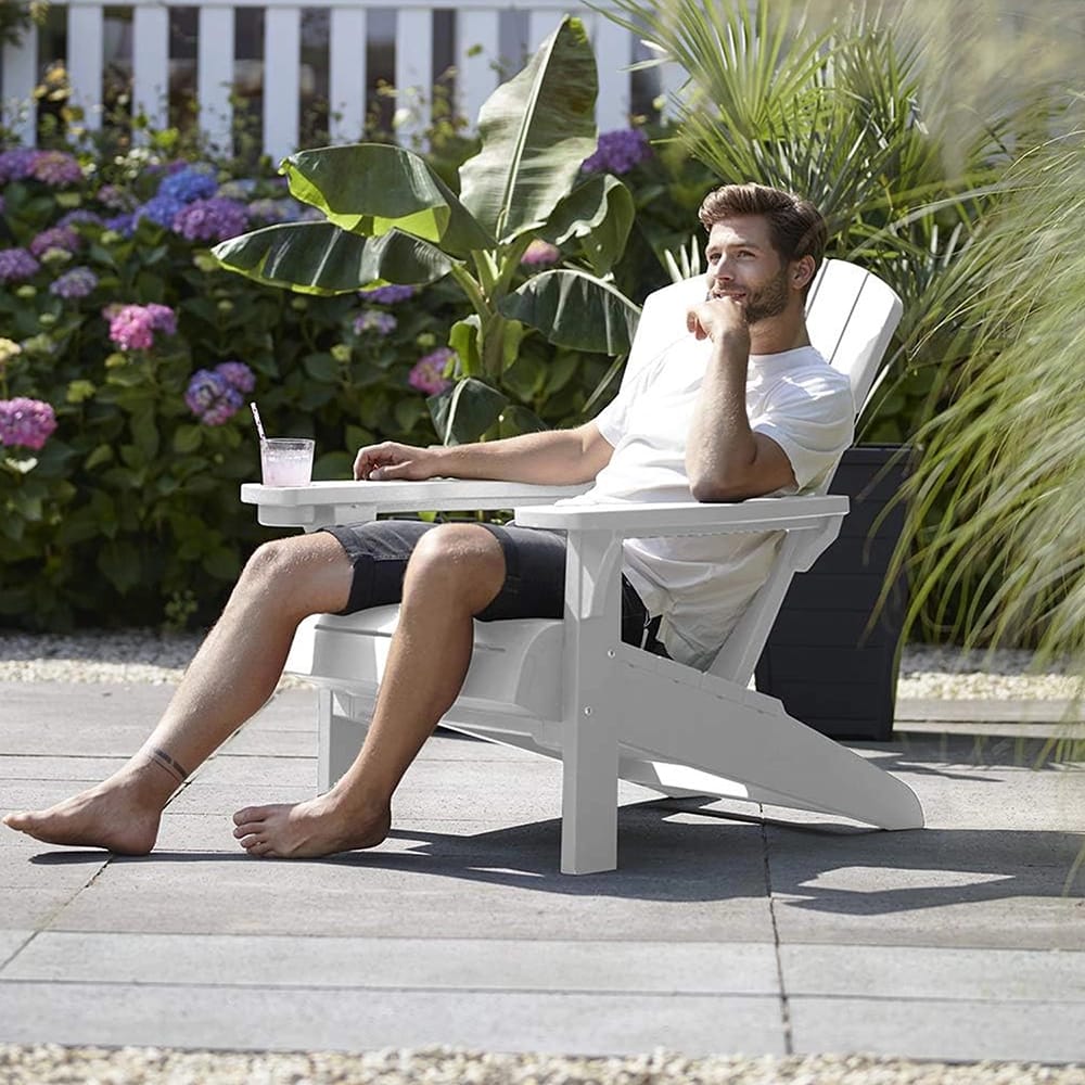 Keter Outdoor Resin Adirondack Chair, White