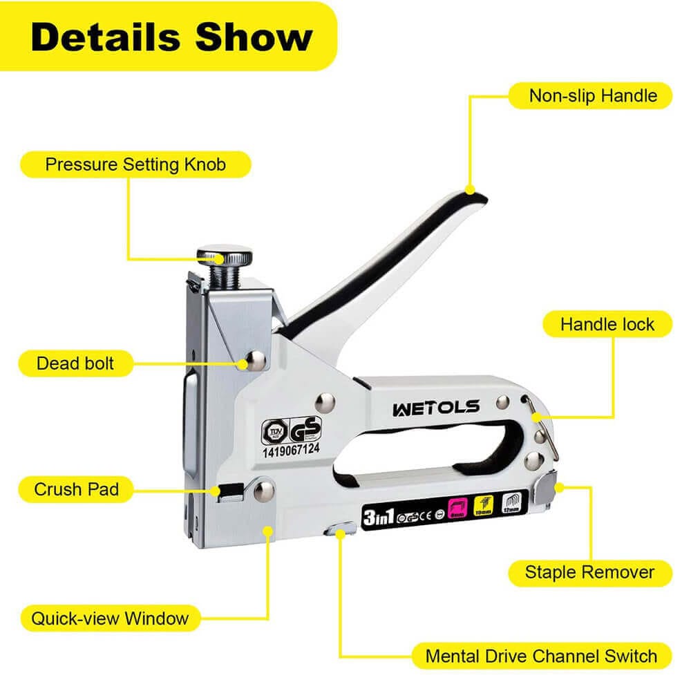 WETOLS 3-in-1 Heavy-Duty Staple Gun