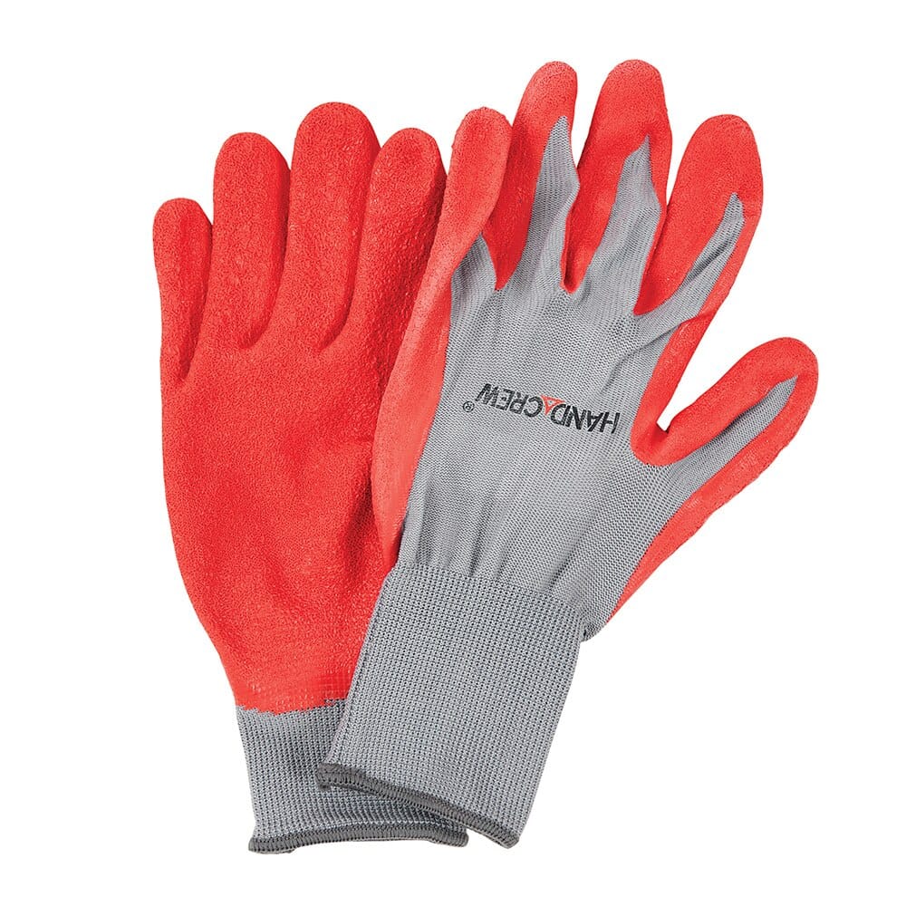 Hand Crew Latex Coated Nylon Work Gloves, L/XL