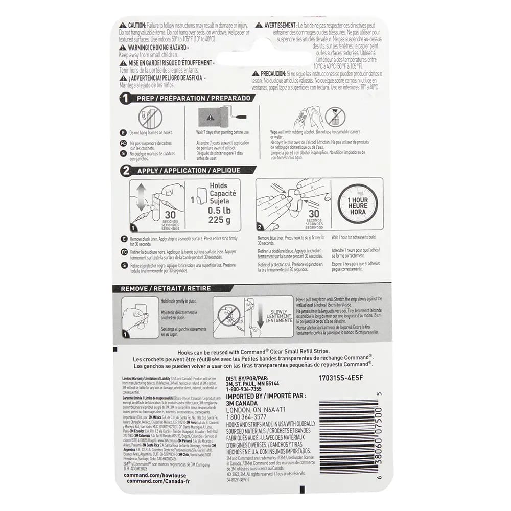 Steel Command Hooks, 4pk.