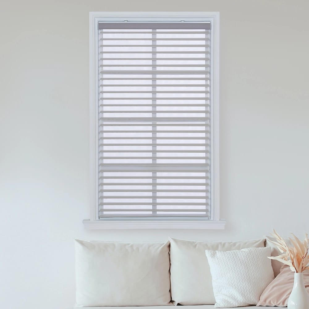 Cordless Shangrila Horizontal Sheer Shade, Silver, 39" x 64"