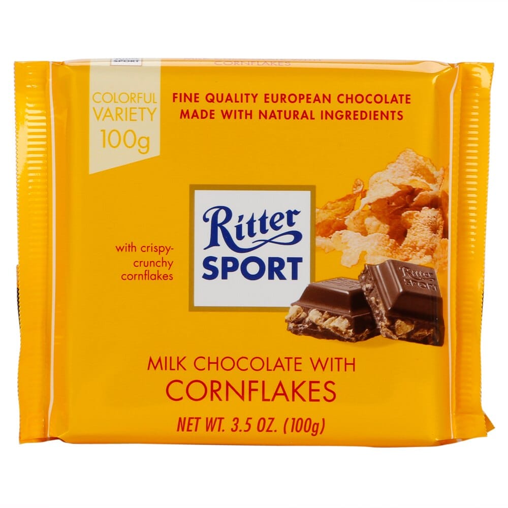 Ritter Sport Milk Chocolate with Cornflakes, 3.5 oz