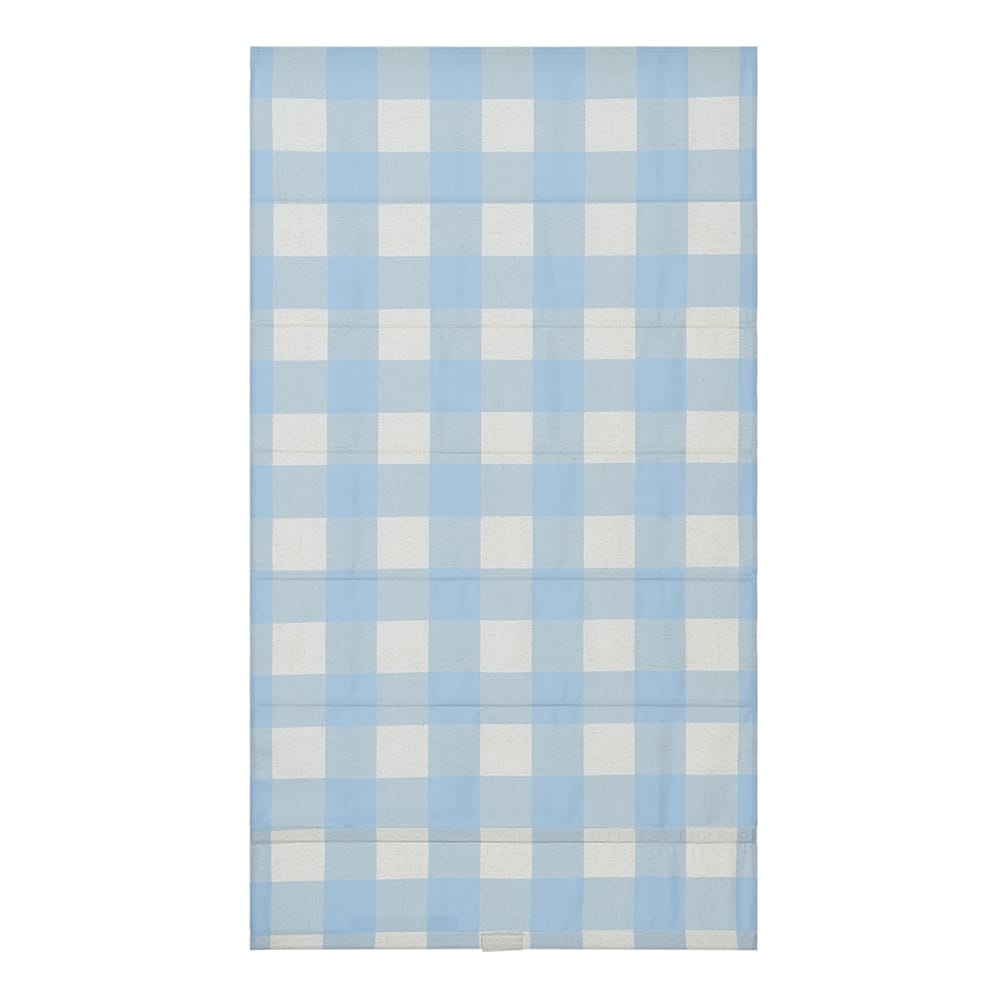 Cordless Fabric Flat Roman Shade, Perfect Blue, 35" x 64"