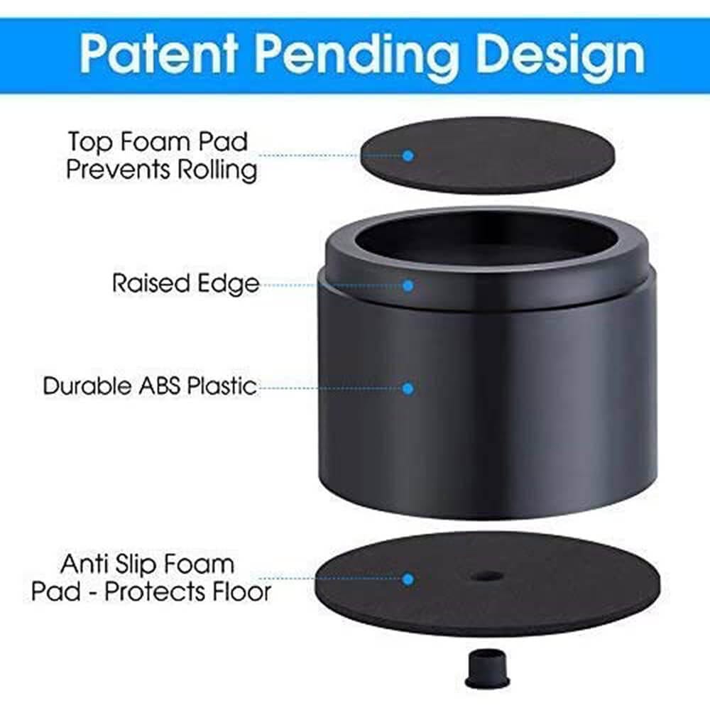iPrimio 3-Inch Lift Round Bed Risers, Set of 6, Black