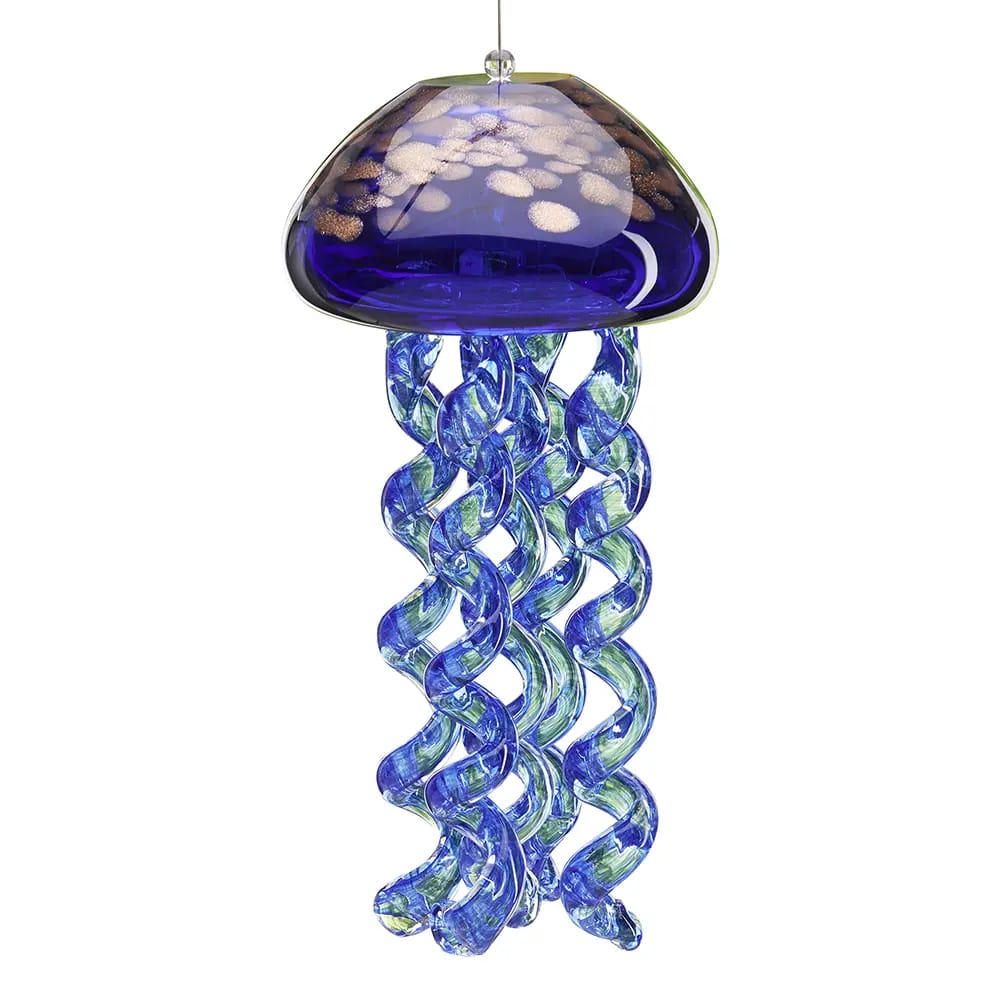 Glass Jellyfish Windchime, Aqua