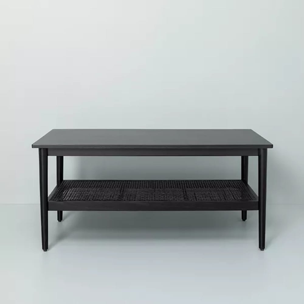 Hearth & Hand with Magnolia Wood & Cane Coffee Table, Black