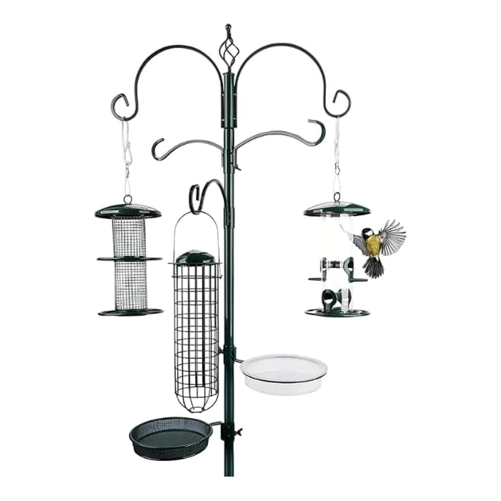 Wildtier Herz Metal Bird Feeding Station, Black