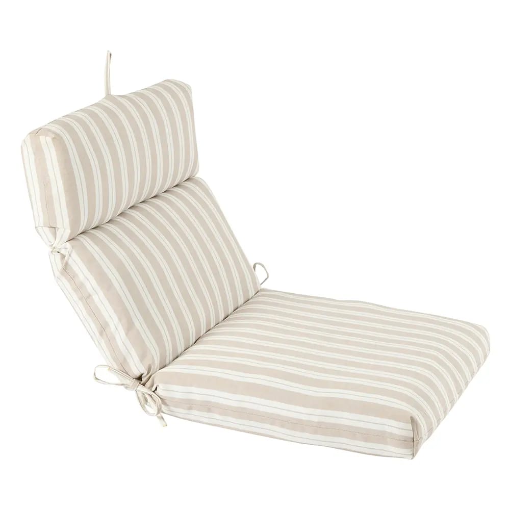 Beige Stripped Chair Cushion