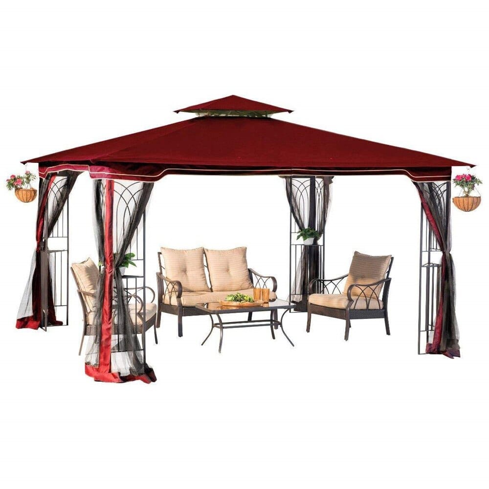 Regency 10' x 12' Gazebo with Netting, Maroon