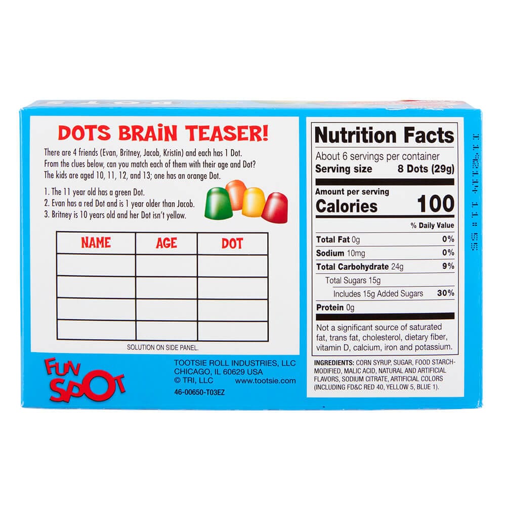 Tootsie Tropical Dots, 6.5 oz