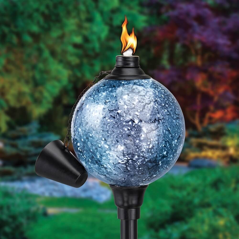 Adjustable Glass Gazing Ball Torch