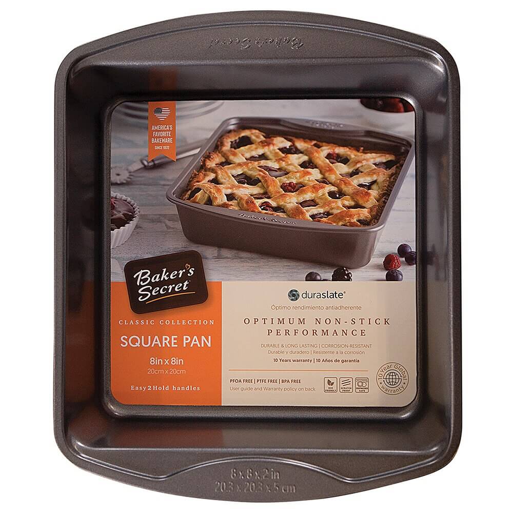 Baker's Secret Classic Collection Square Pan, 8"