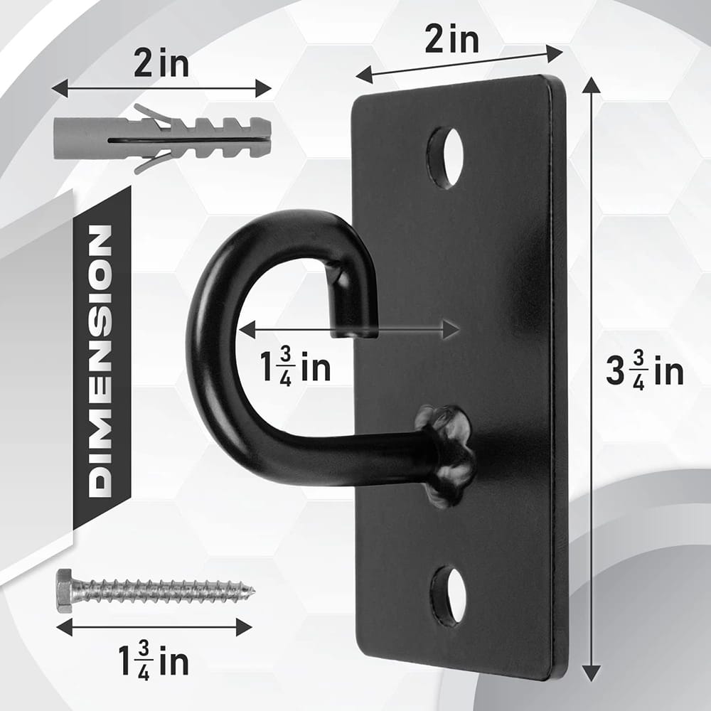Yes4All Sturdy Wall Mounted Workout Anchors, Black
