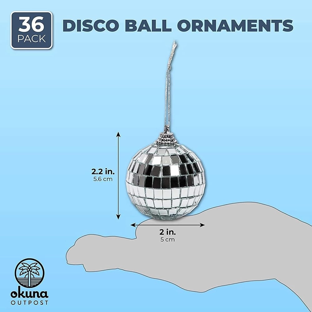 Okuna Outpost Disco Ornaments, 36 Pack