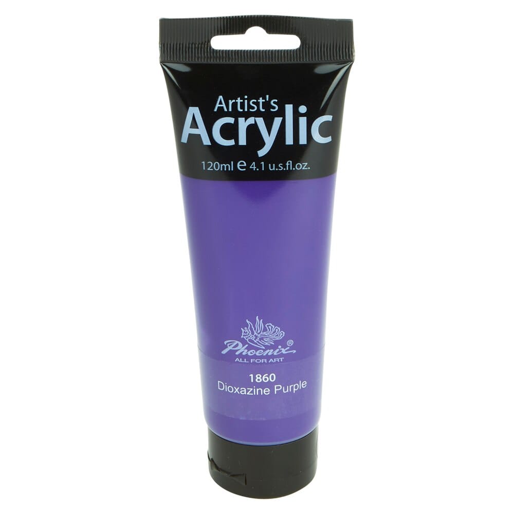 Phoenix Artist's Acrylic Paint, Dioxazine Purple, 120 ml