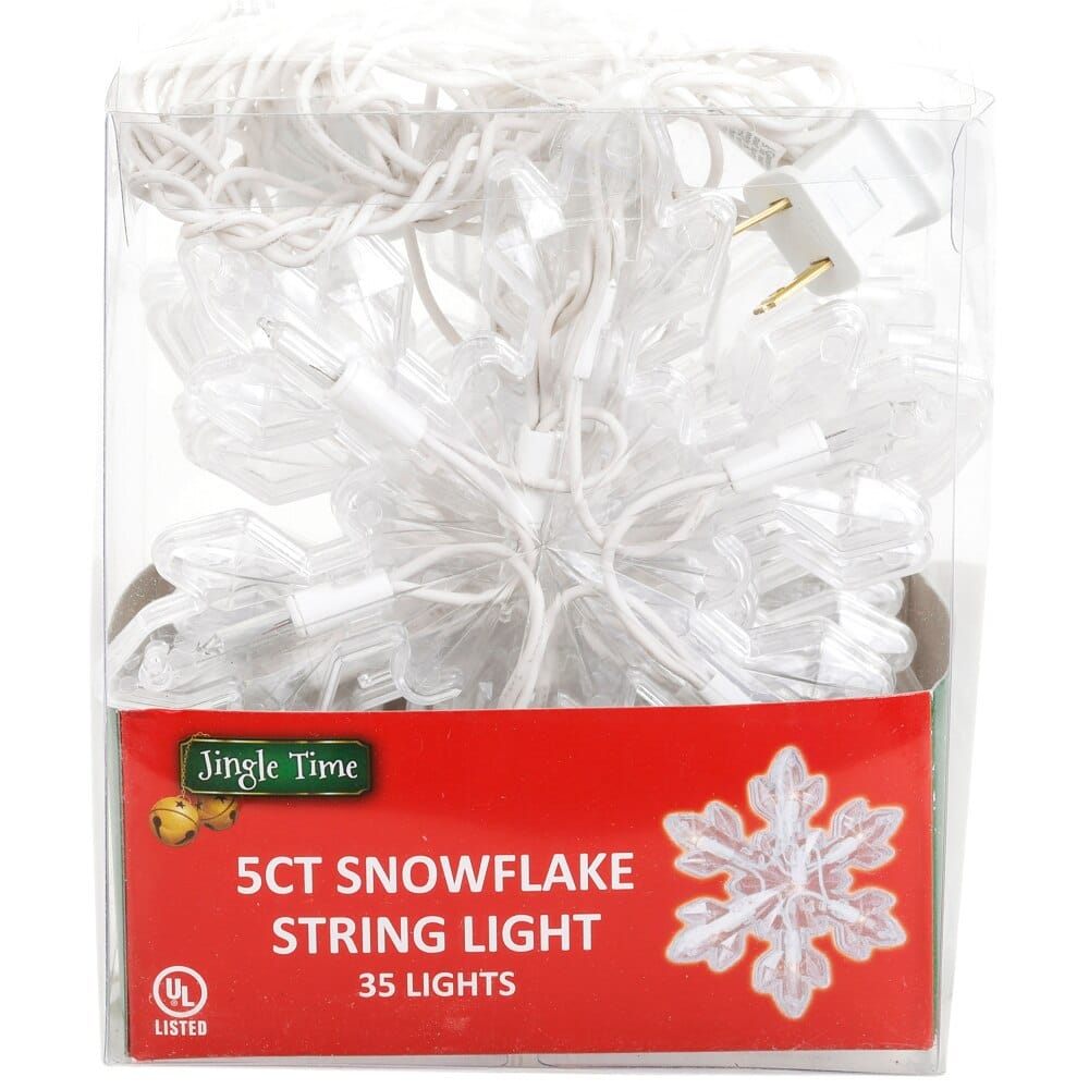 Jingle Time Snowflake String Lights, 5 Count