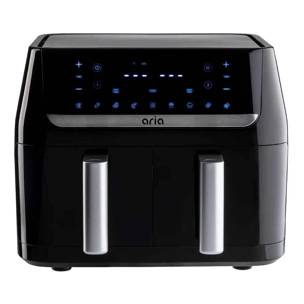 Aria 10 Quart Dual Basket Air Fryer, Black