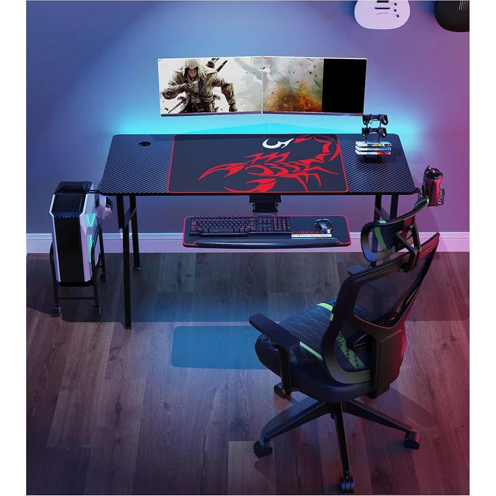 Eureka Ergonomic K63 Gaming Desk, Black