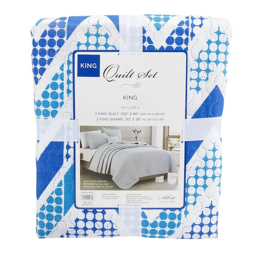 Abbott Collection King Quilt Set, 3 Piece