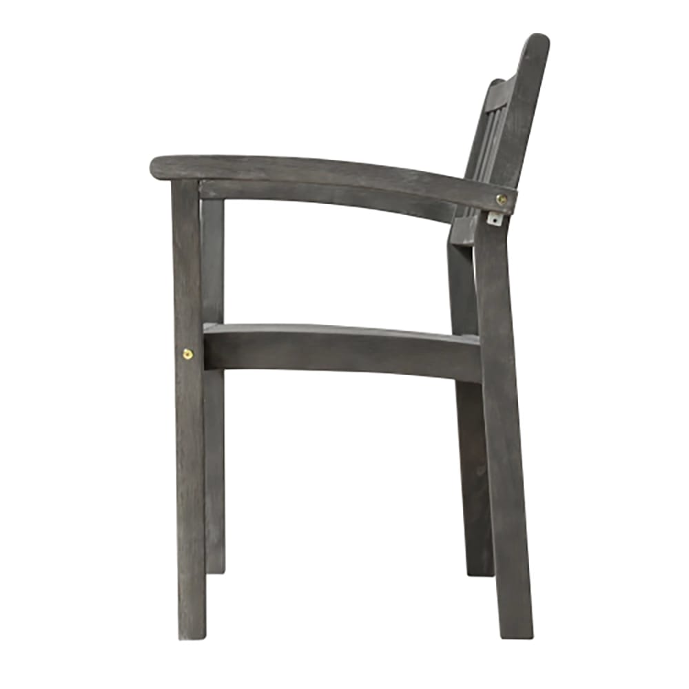 Patio Stacking Armchairs, Gray, Set of 2