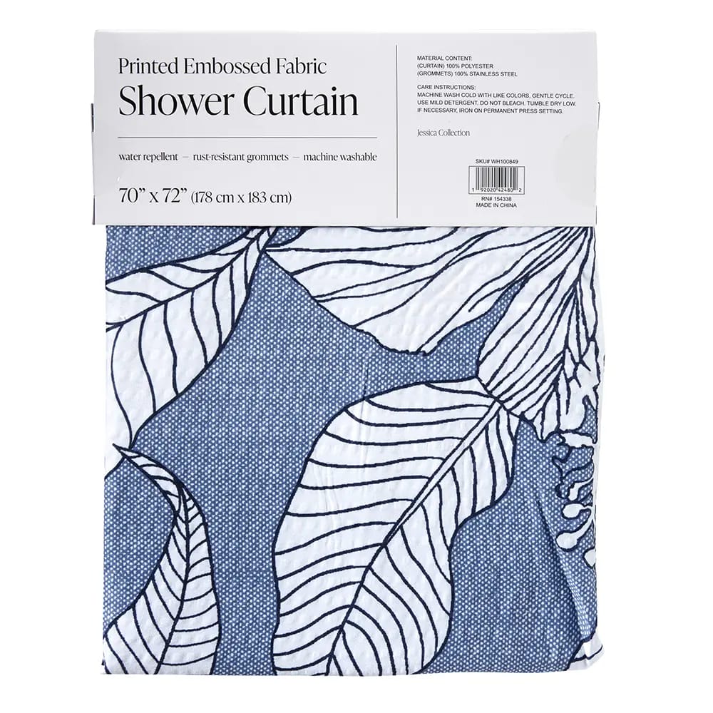 Printed Embossed Fabric Shower Curtain