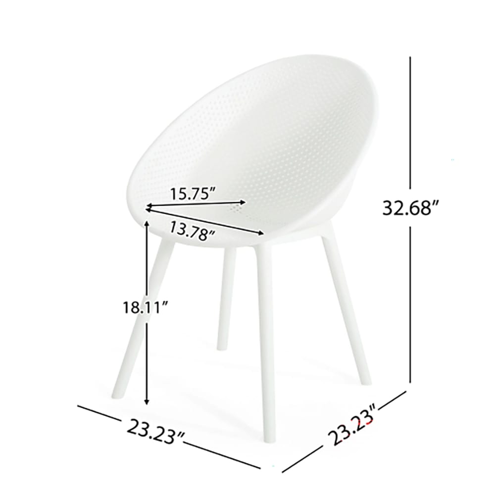 Gable Outdoor Dining Chair, White, Set of 2