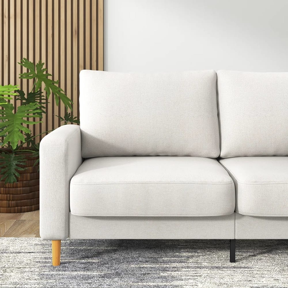 Zinus Colton Upholstered Loveseat, Off White