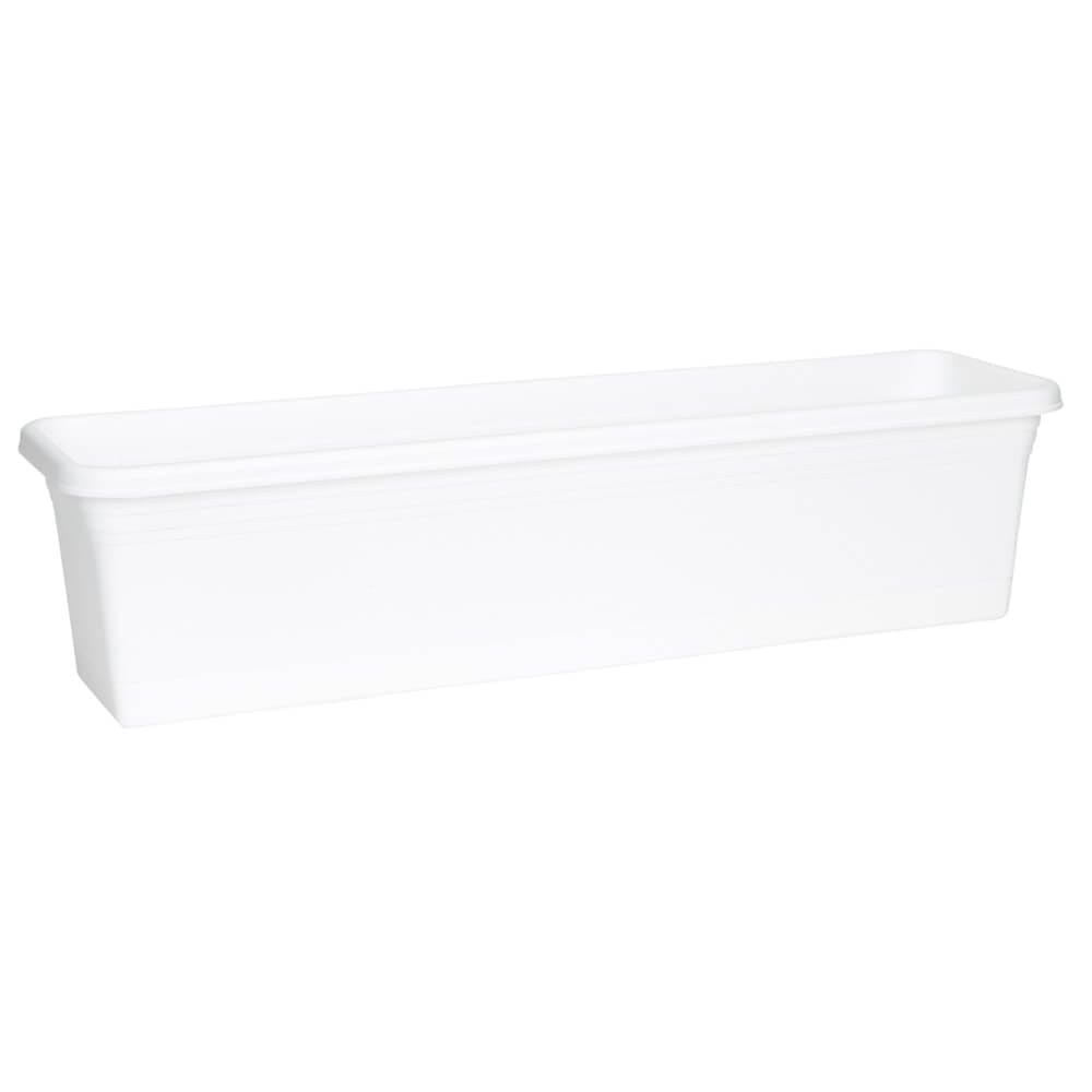 RUGG White Window Box Planter with Saucer, 30"